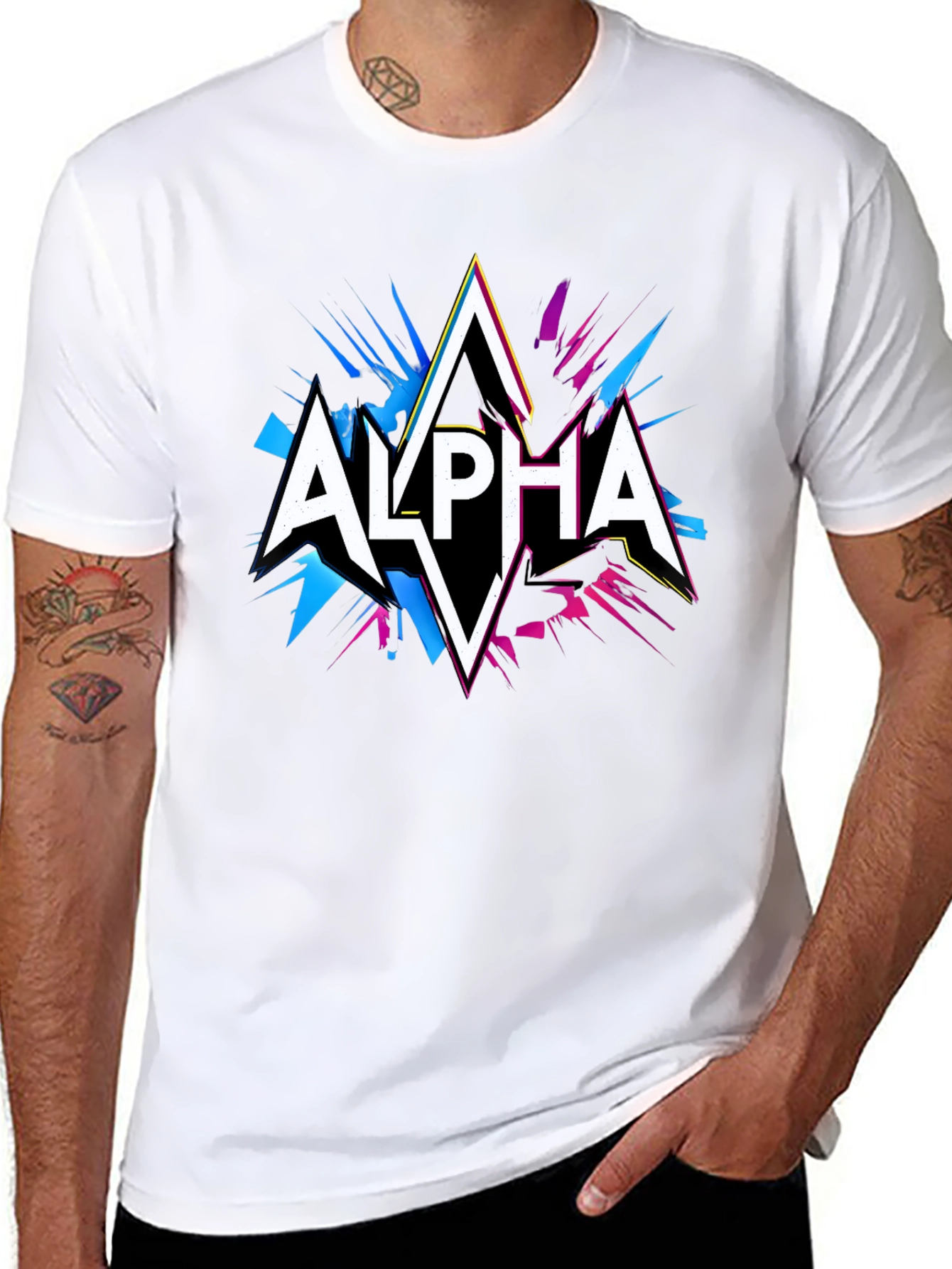 Black Alpha Graphic Tee - Black view 8