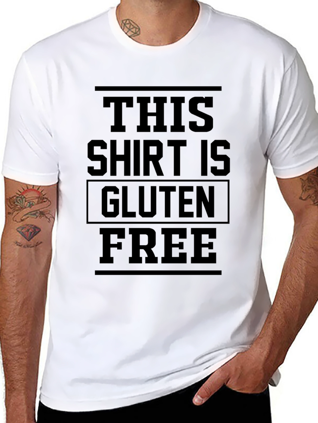 Black Gluten Free Statement Graphic Tee view 8