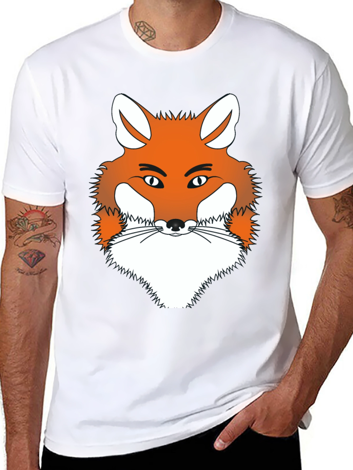 Fox Graphic Tee - Men's Black Crew Neck T-Shirt - 8