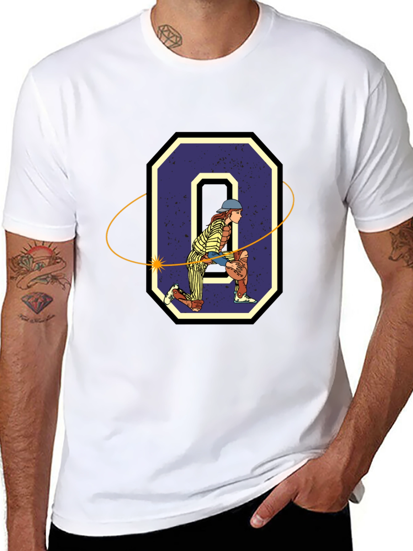 Baseball Catcher "O" Graphic T-Shirt - 8