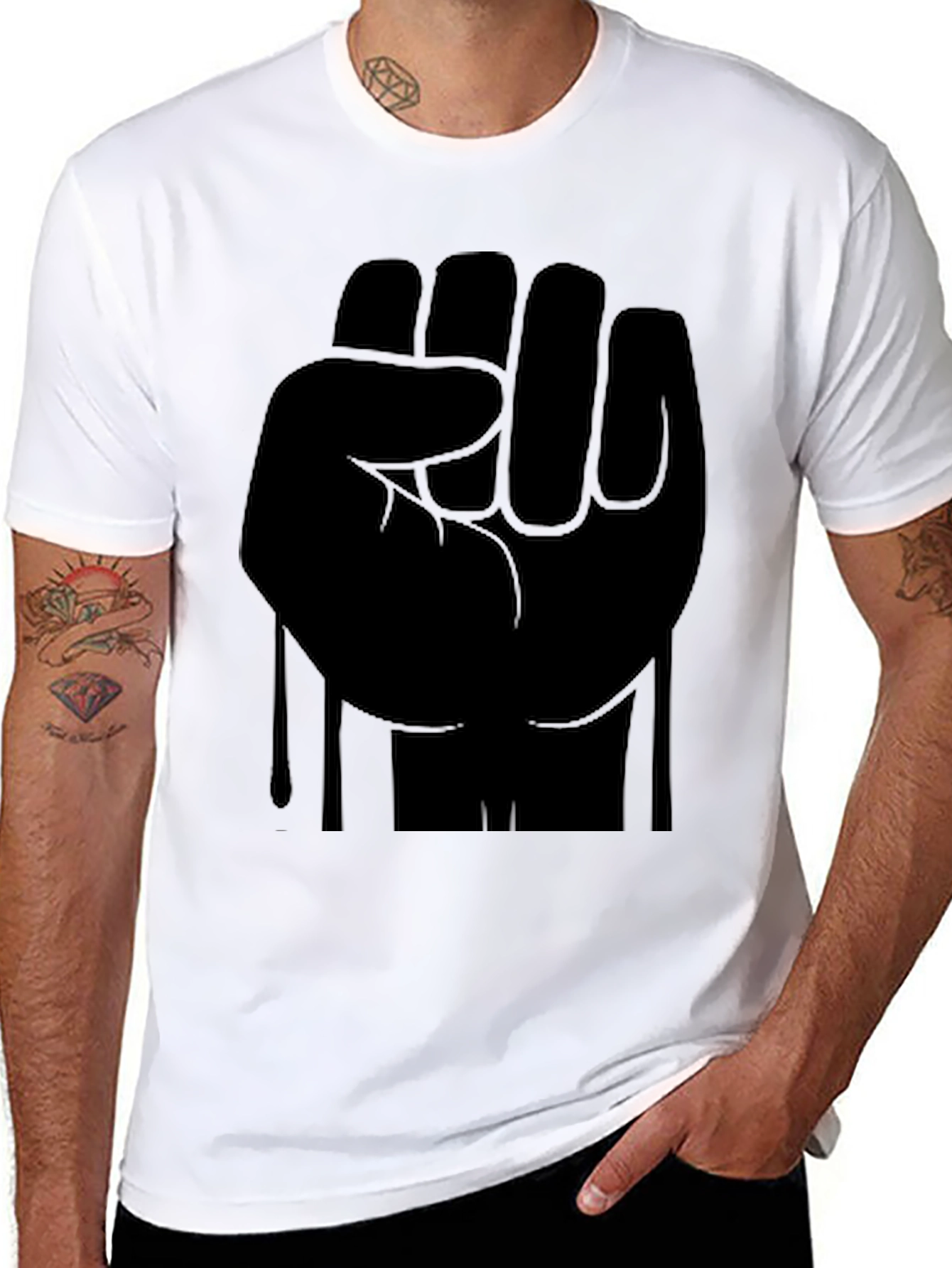 Black Black Fist Graphic T-Shirt - Solidarity Statement Tee view 8