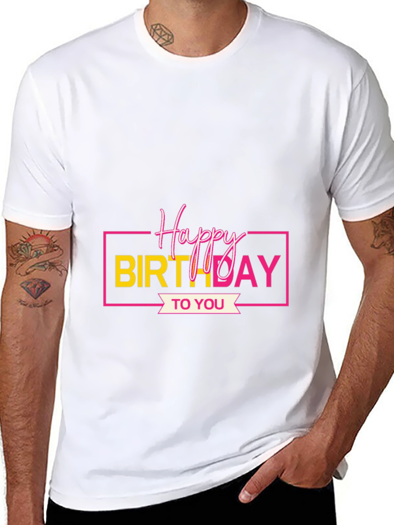 Black Happy Birthday Graphic Tee - Black view 8