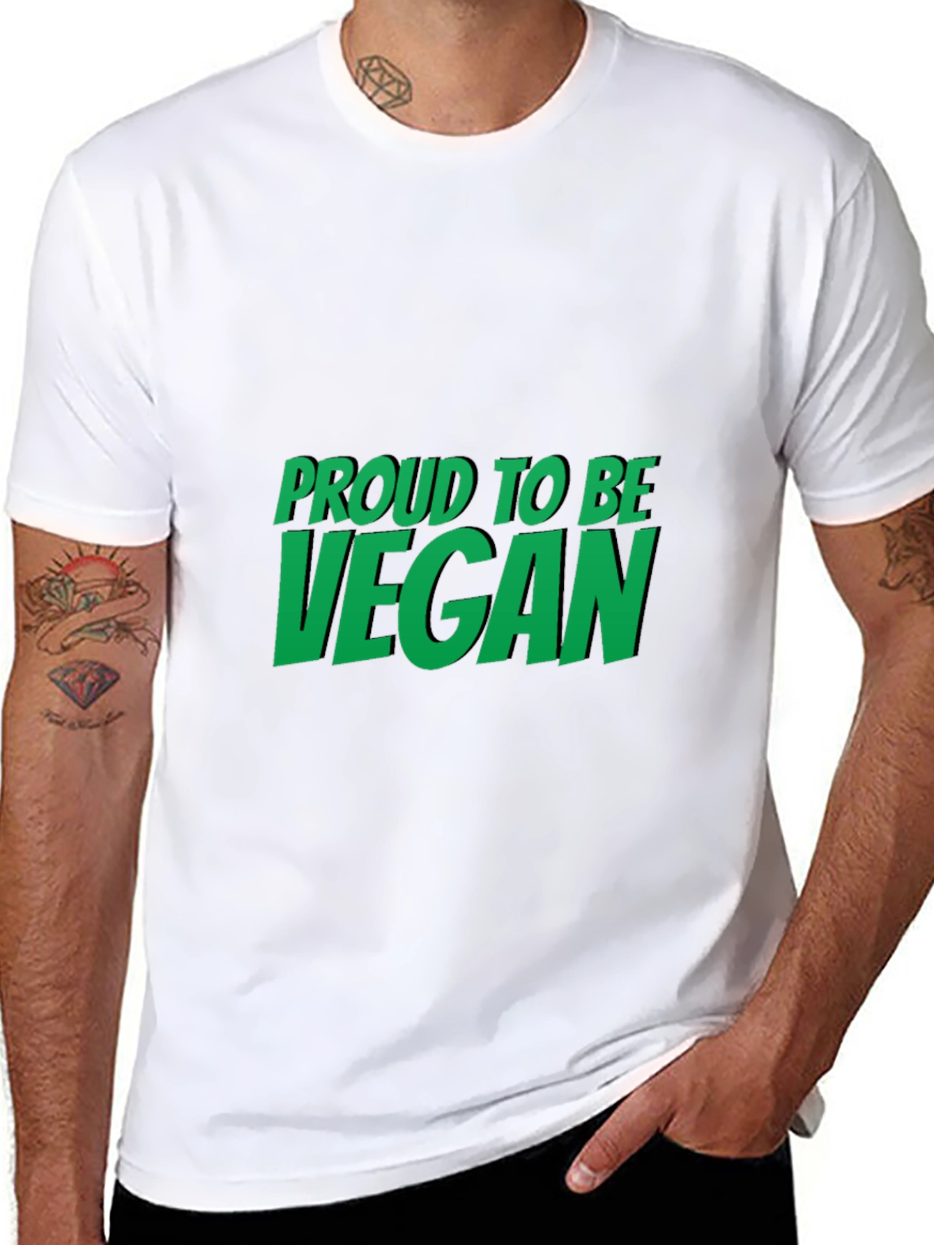 Black Proud to be Vegan Black T-Shirt view 8