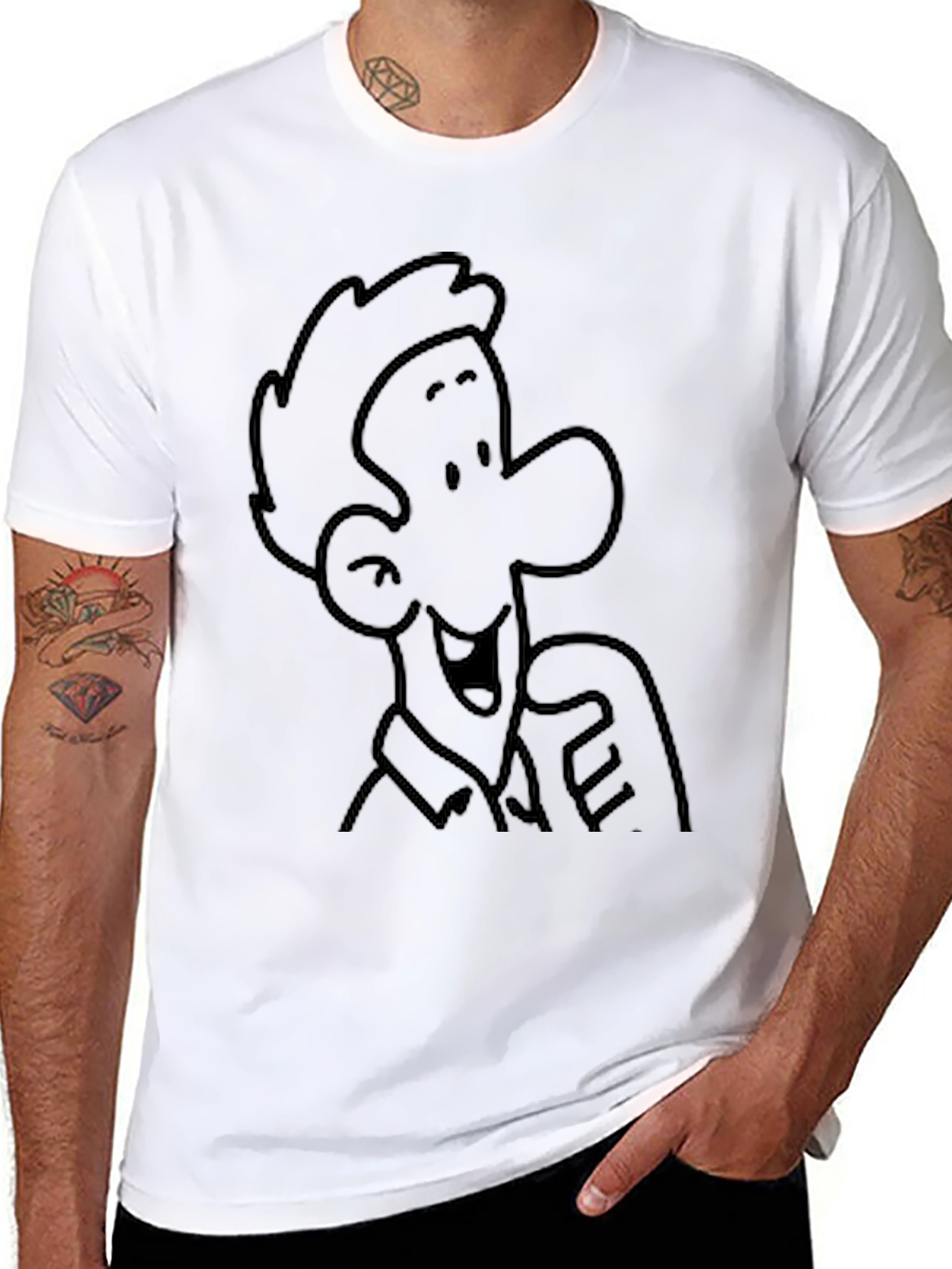 Black Cartoon Character Graphic Black T-Shirt view 8