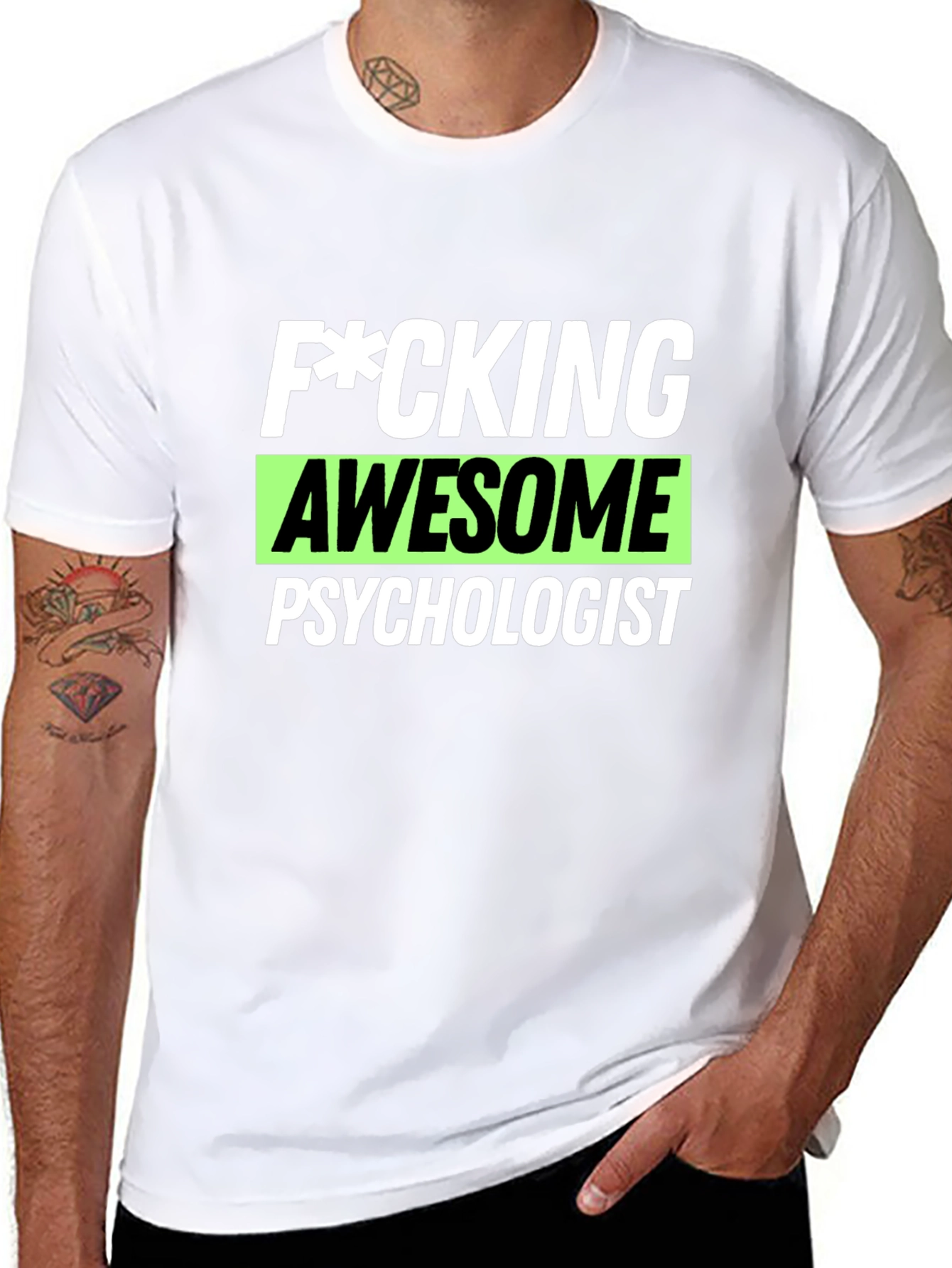Black Awesome Psychologist T-Shirt - Novelty Gift view 8