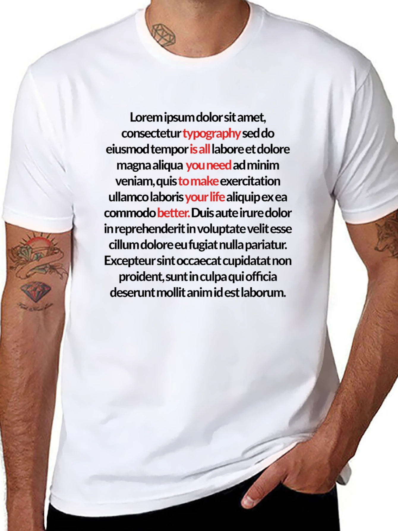 Black Typography Lorem Ipsum T-Shirt - Is All You Need view 8