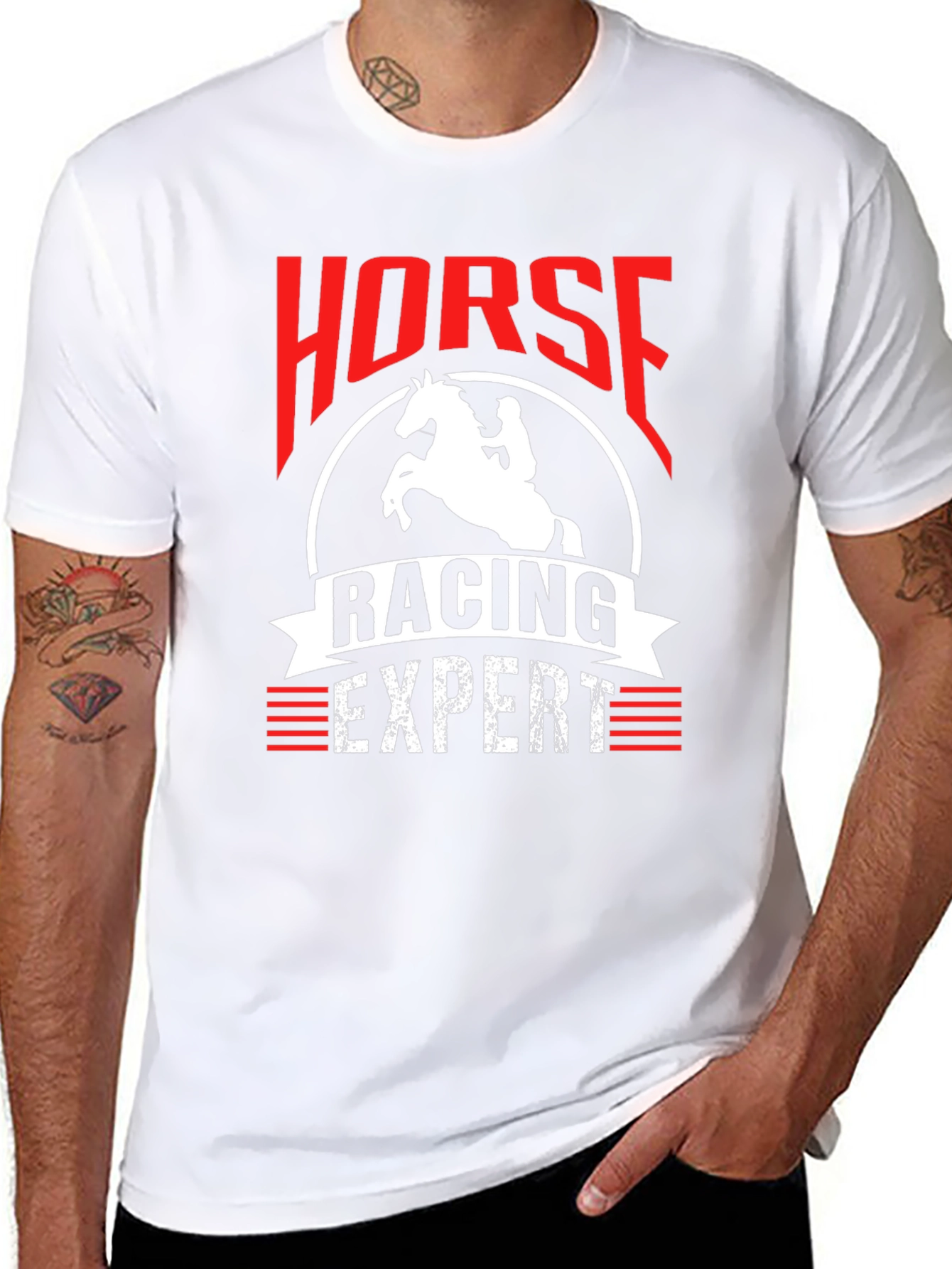 Black Horse Racing Expert T-Shirt - Unique Design view 8