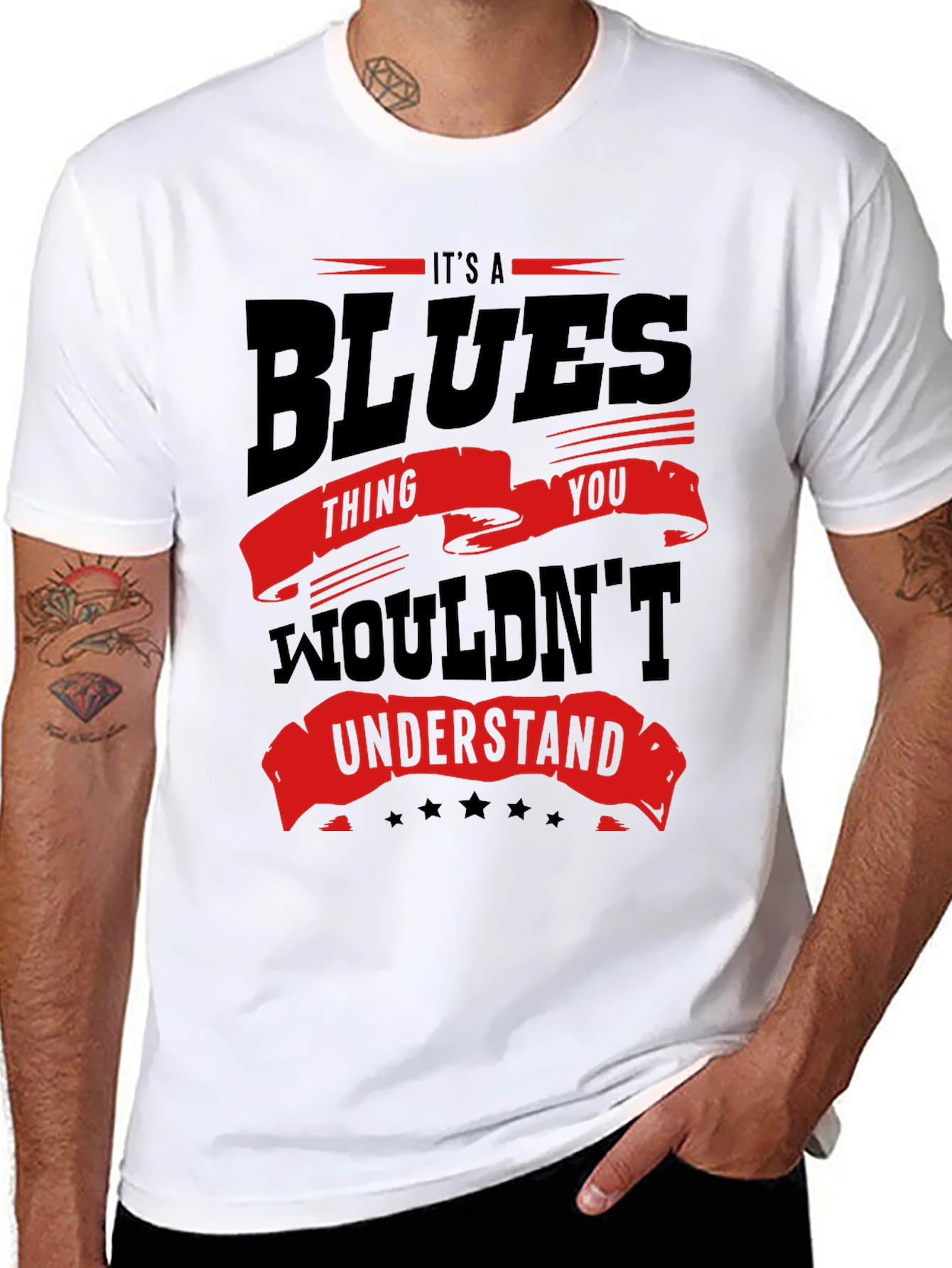 Black Blues Thing T-Shirt - Music Lover Tee view 8
