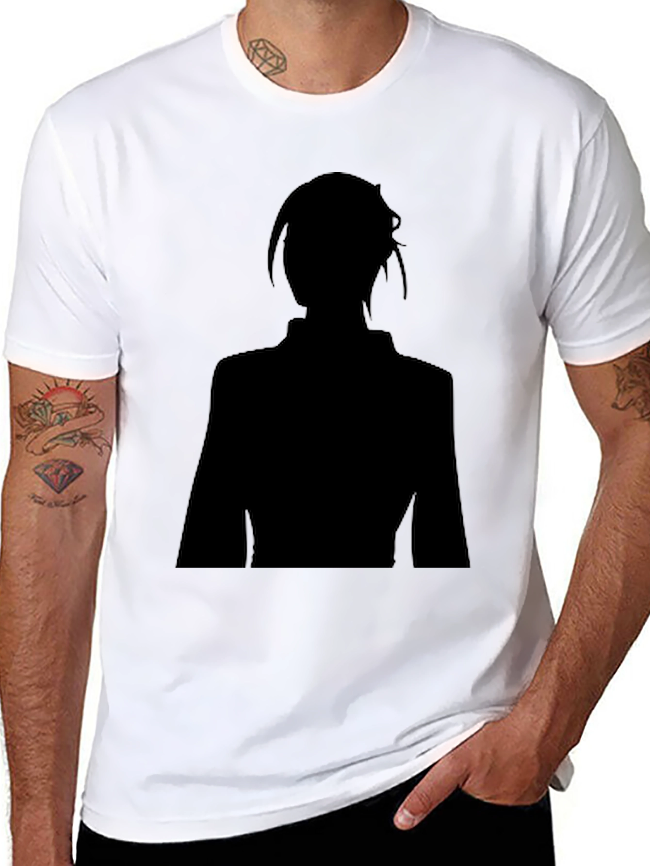 Black Silhouette Graphic Black T-Shirt view 8