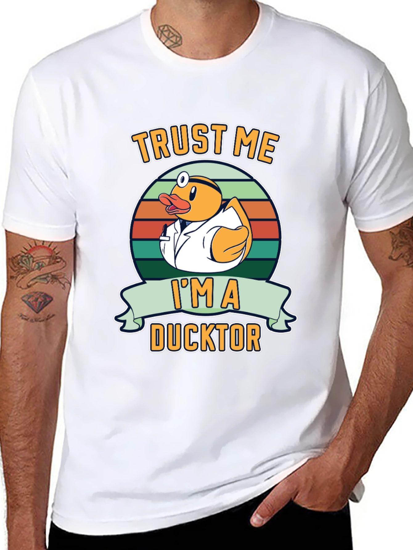 Black Trust Me I'm a Ducktor Graphic T-Shirt view 8