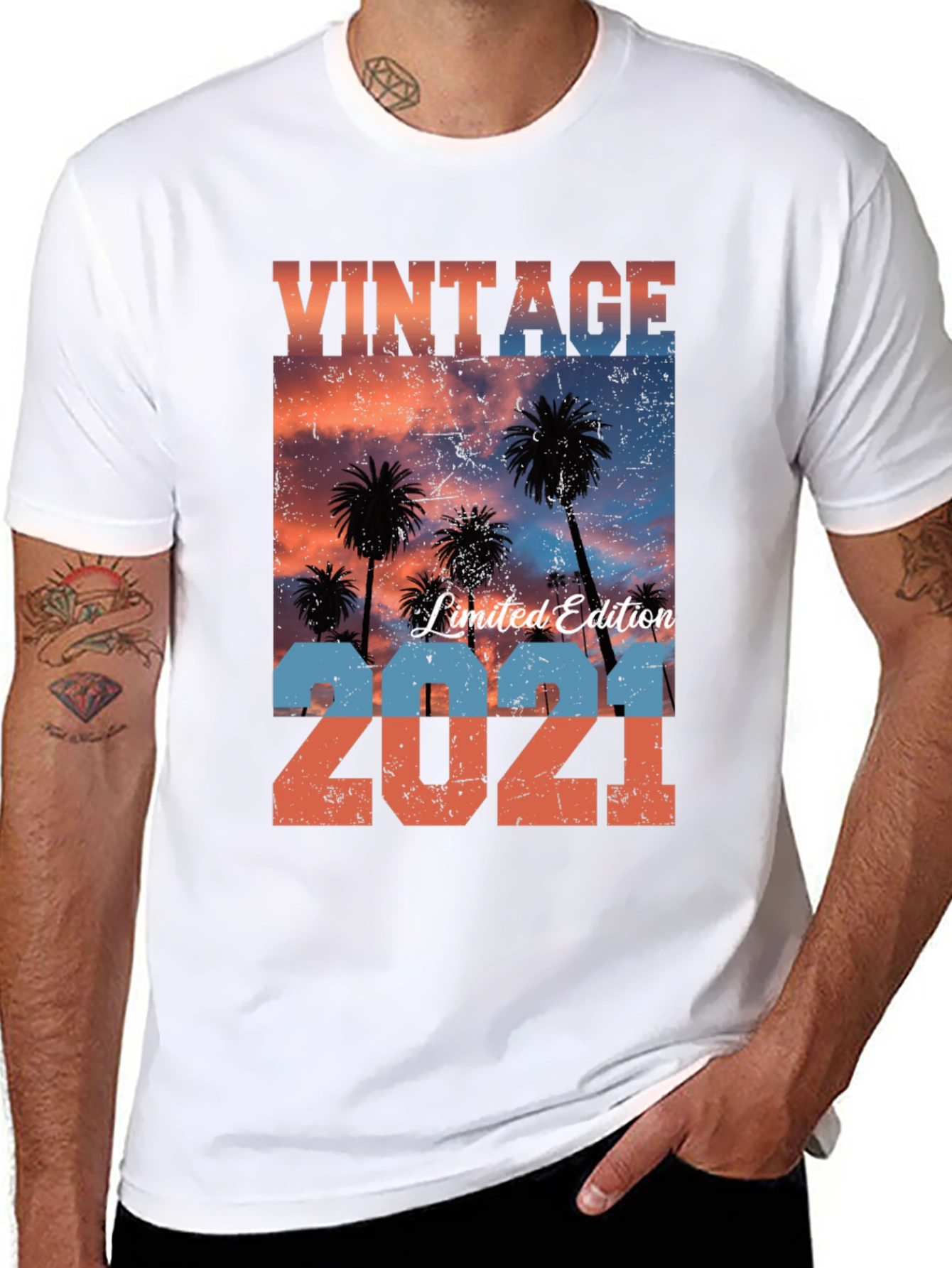 Black Vintage Limited Edition 2021 Palm Tree T-Shirt view 8