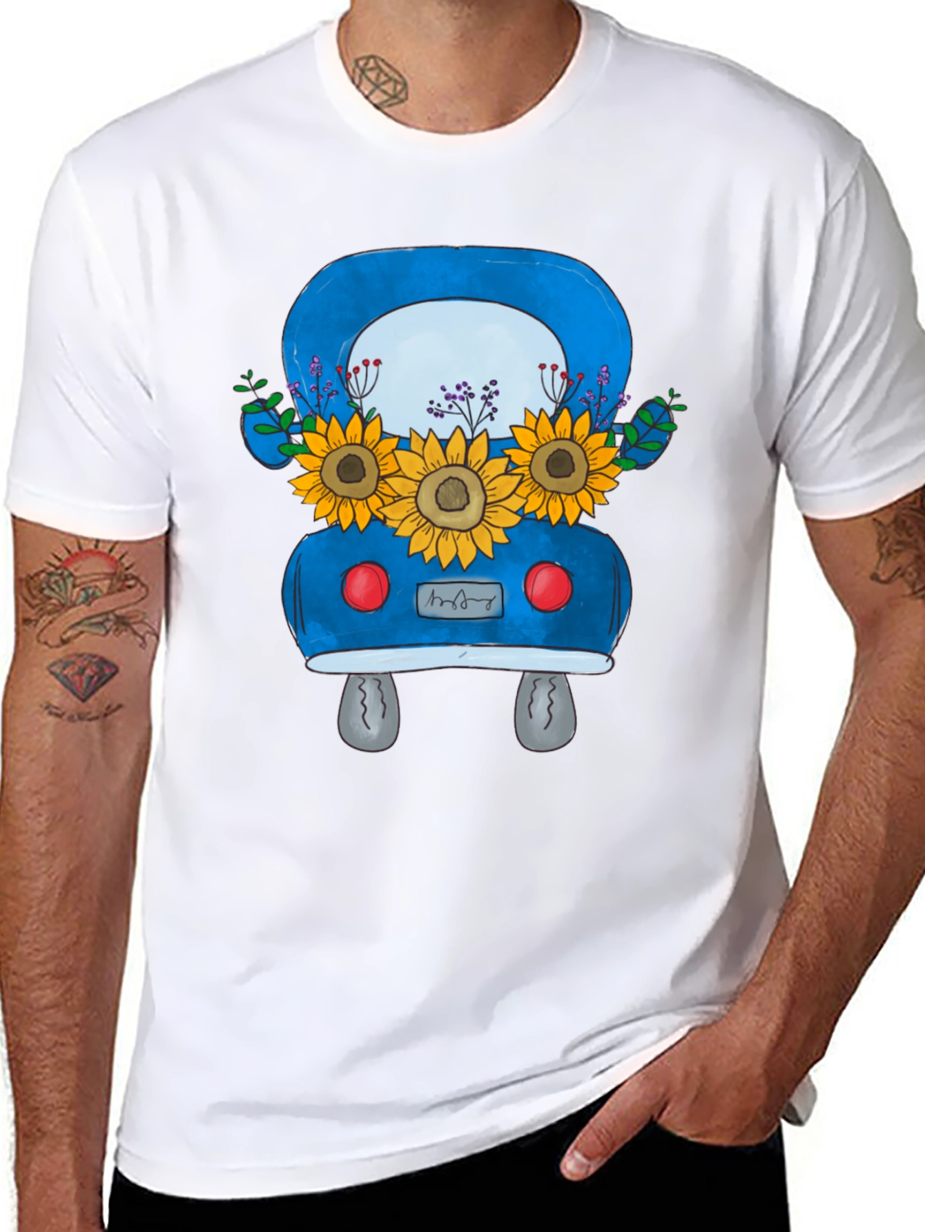 Black Sunflower Truck Graphic Tee - Black view 8