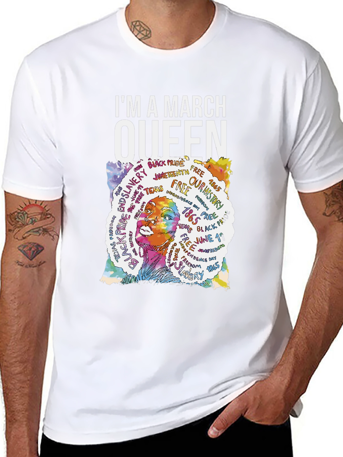 Black I'm A March Queen T-Shirt view 8