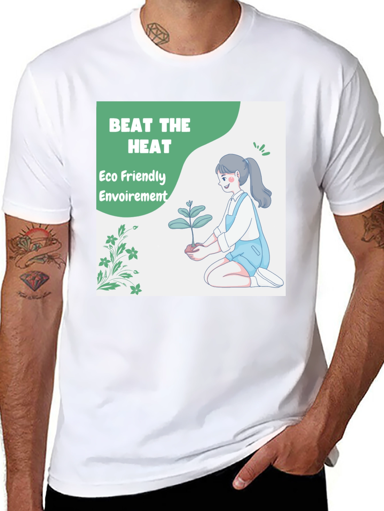 Black Eco Friendly T-Shirt - Beat the Heat view 8