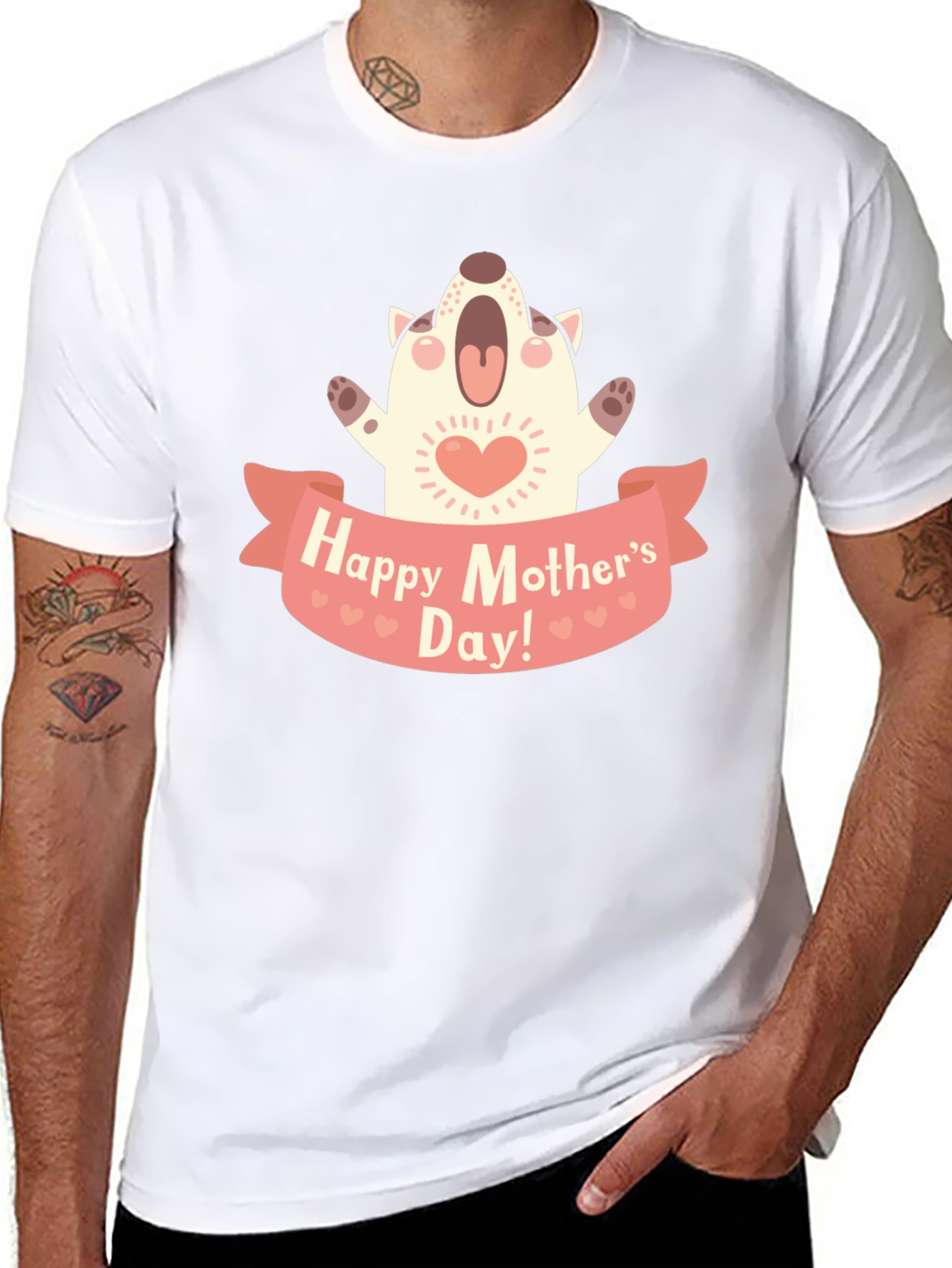 Black Happy Mother's Day Dog Graphic T-Shirt view 8
