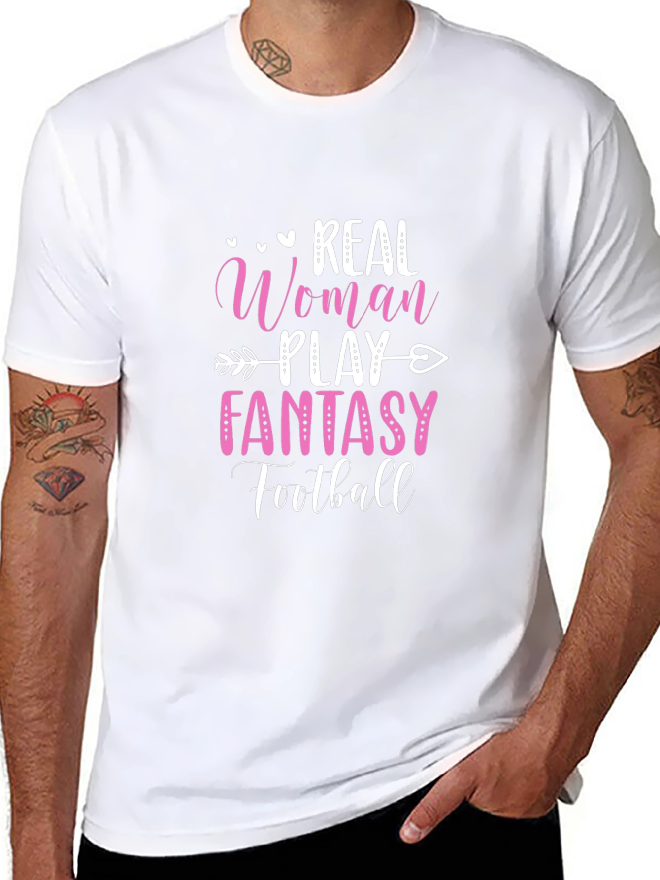 Black Real Woman Play Fantasy Football Graphic Tee view 8