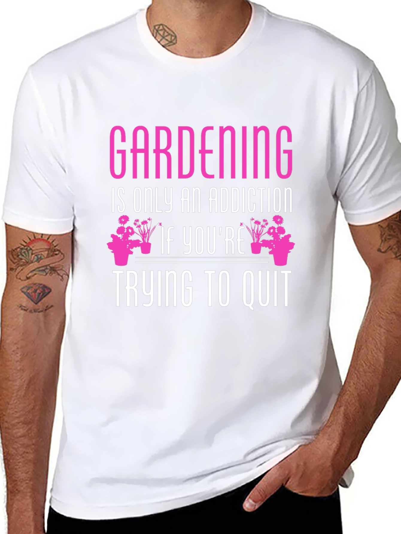 Black Gardening Addiction T-Shirt view 8