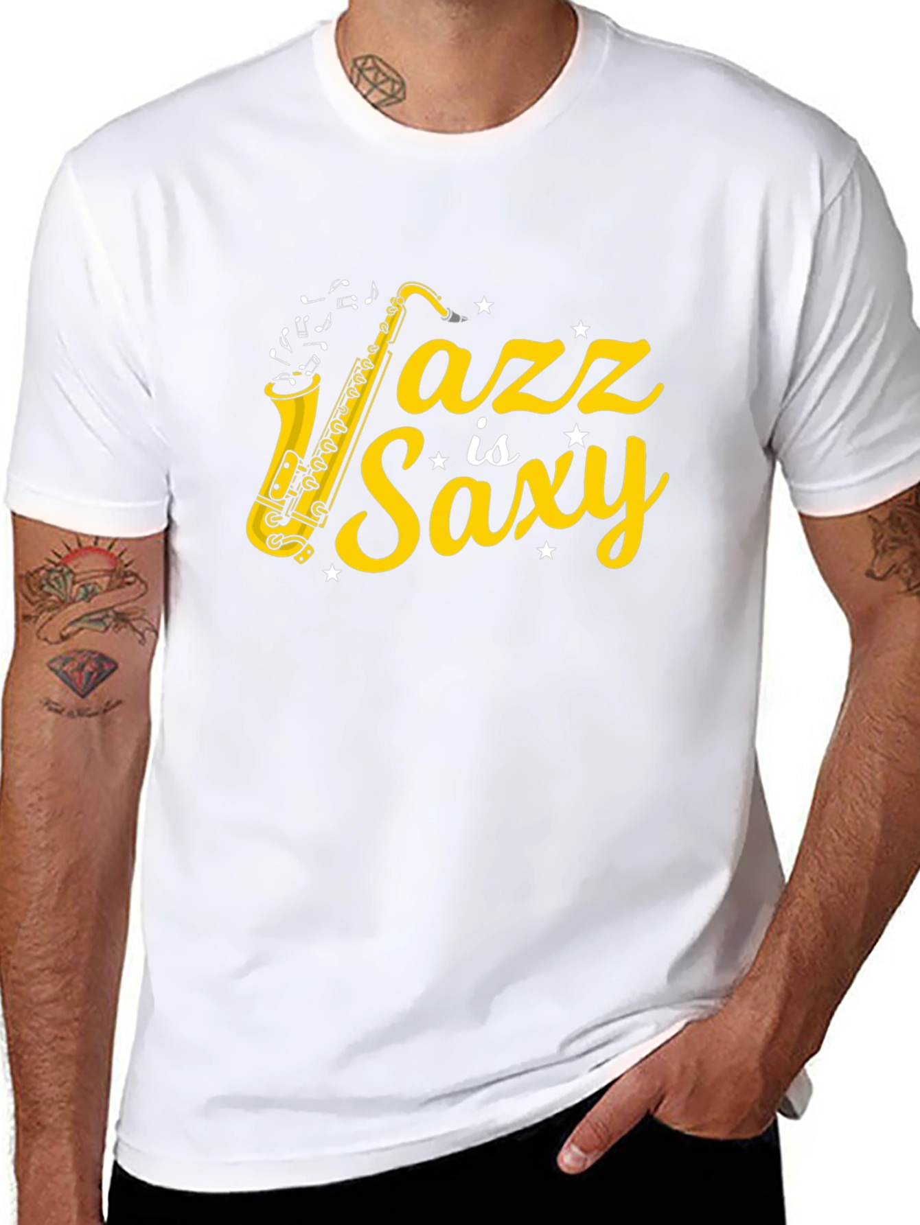 Black Jazz is Saxy Graphic T-Shirt view 8