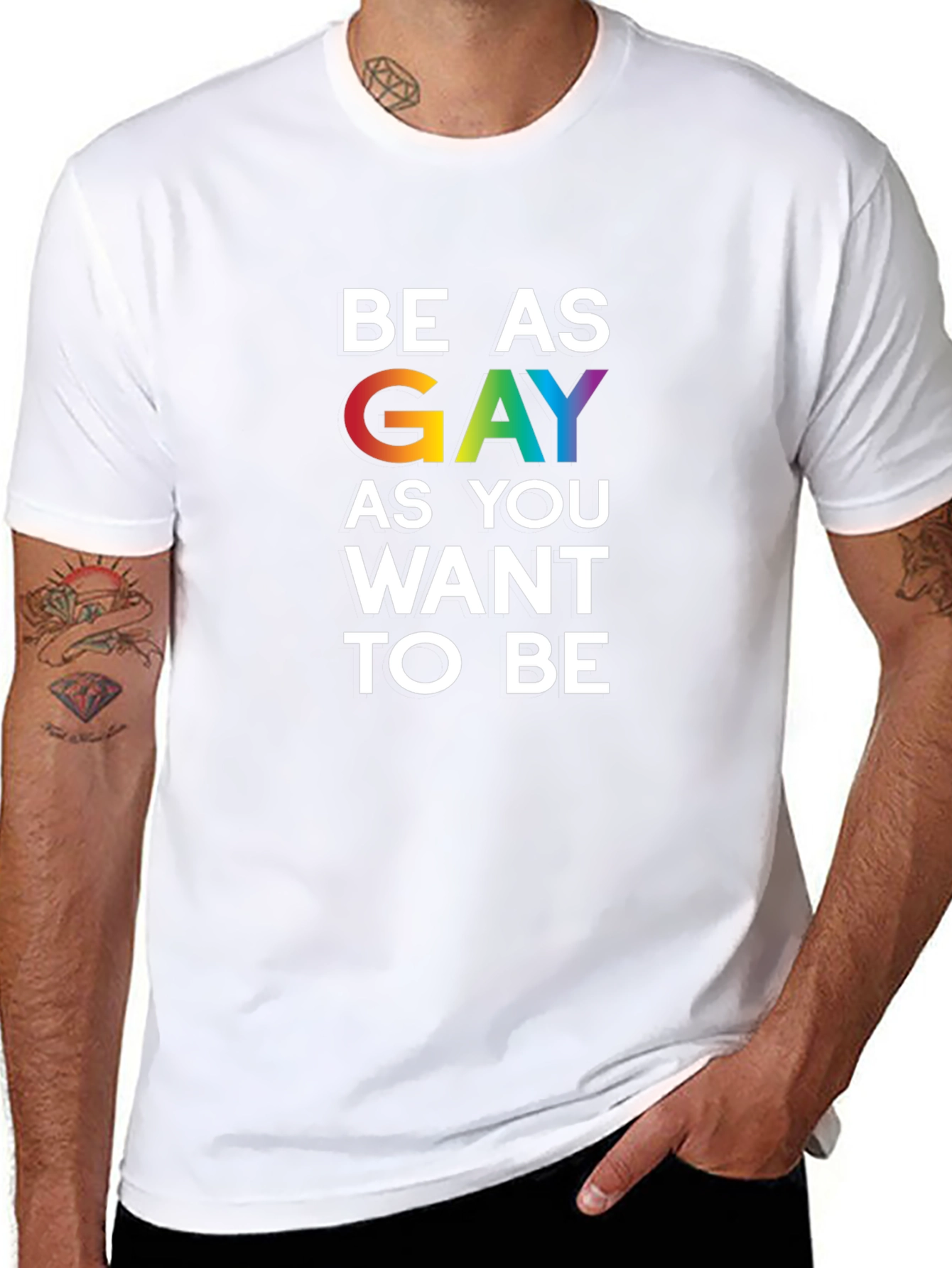 Black Be As Gay As You Want To Be T-Shirt view 8