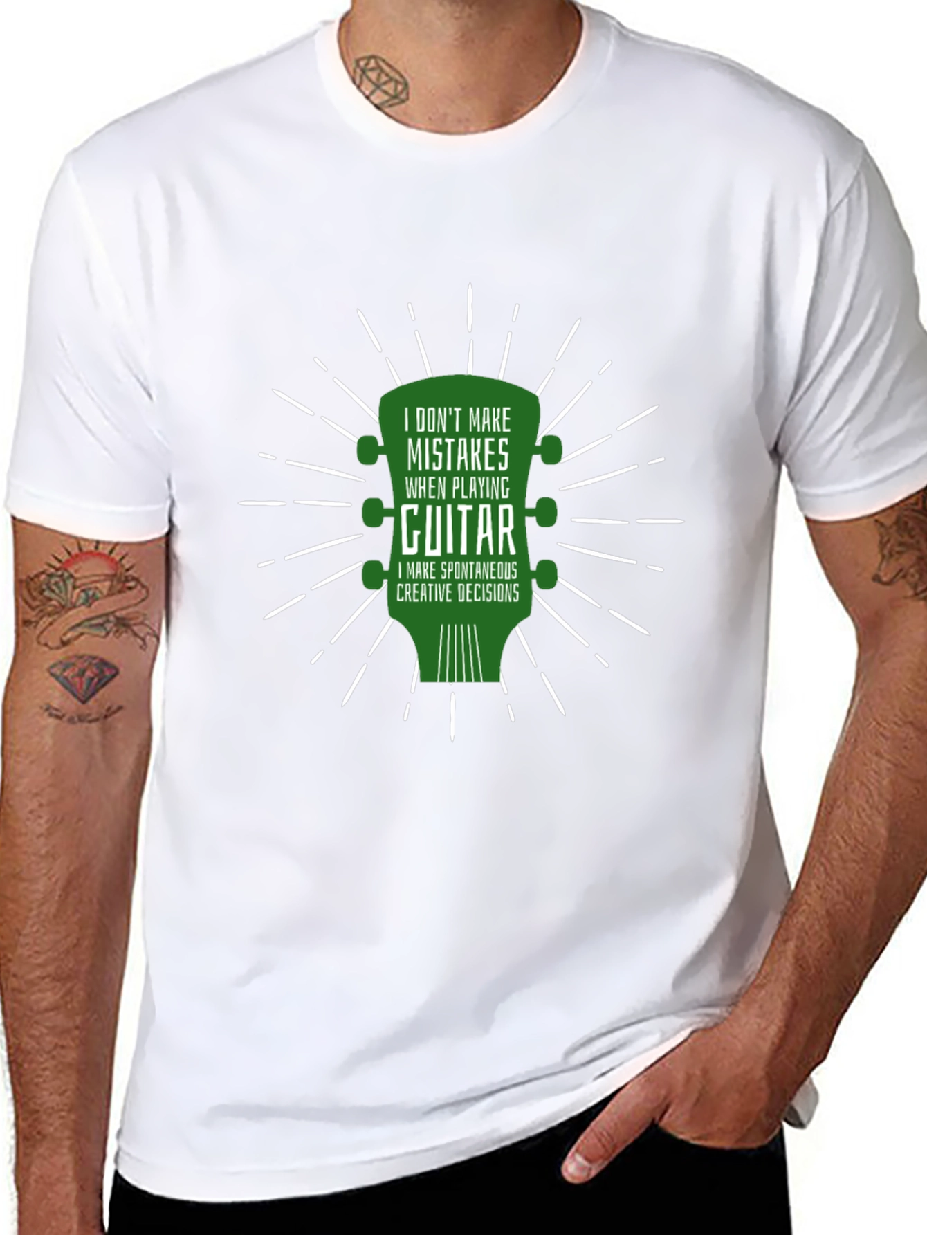 Black Guitar Player T-Shirt - "I Don't Make Mistakes" Funny Tee view 8