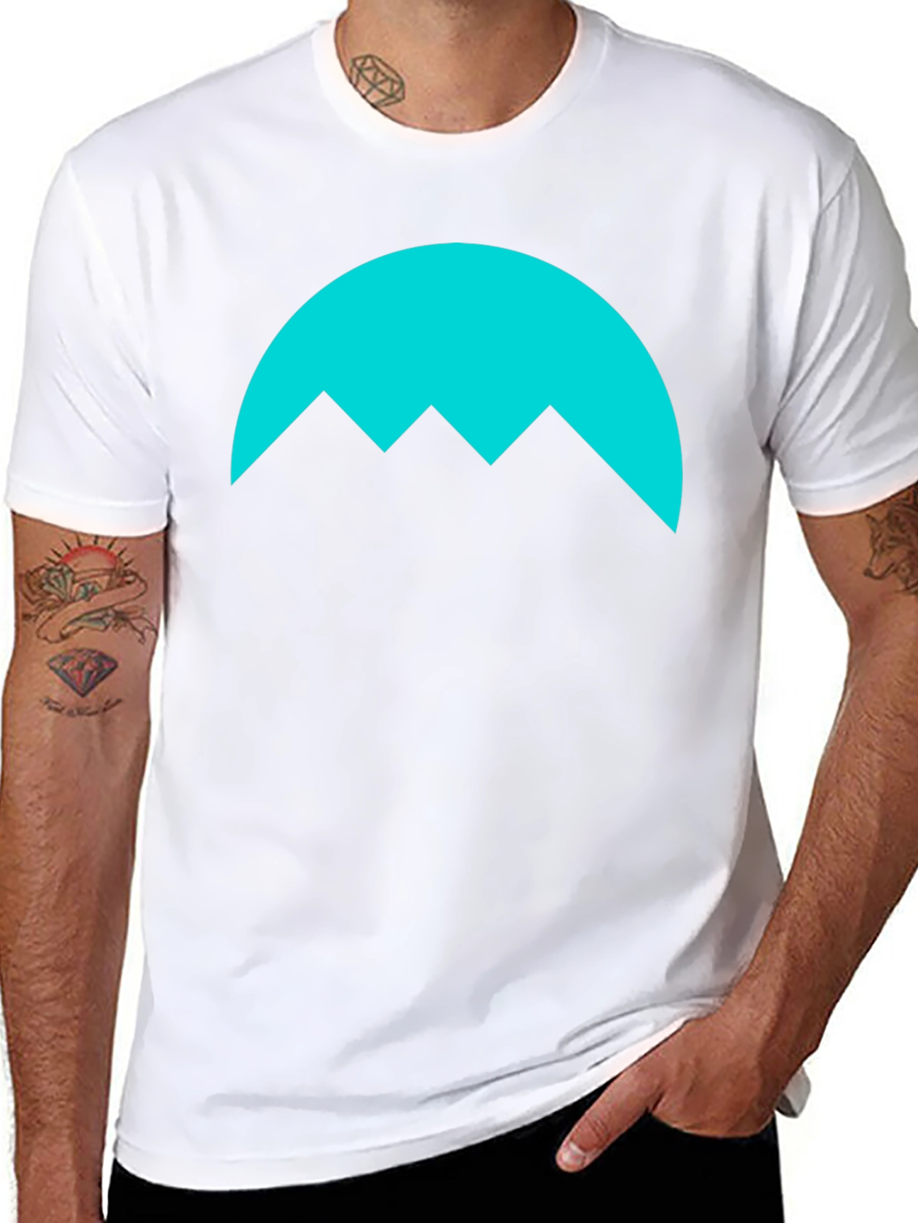 Black Minimalist Mountain Graphic Tee - Black view 8