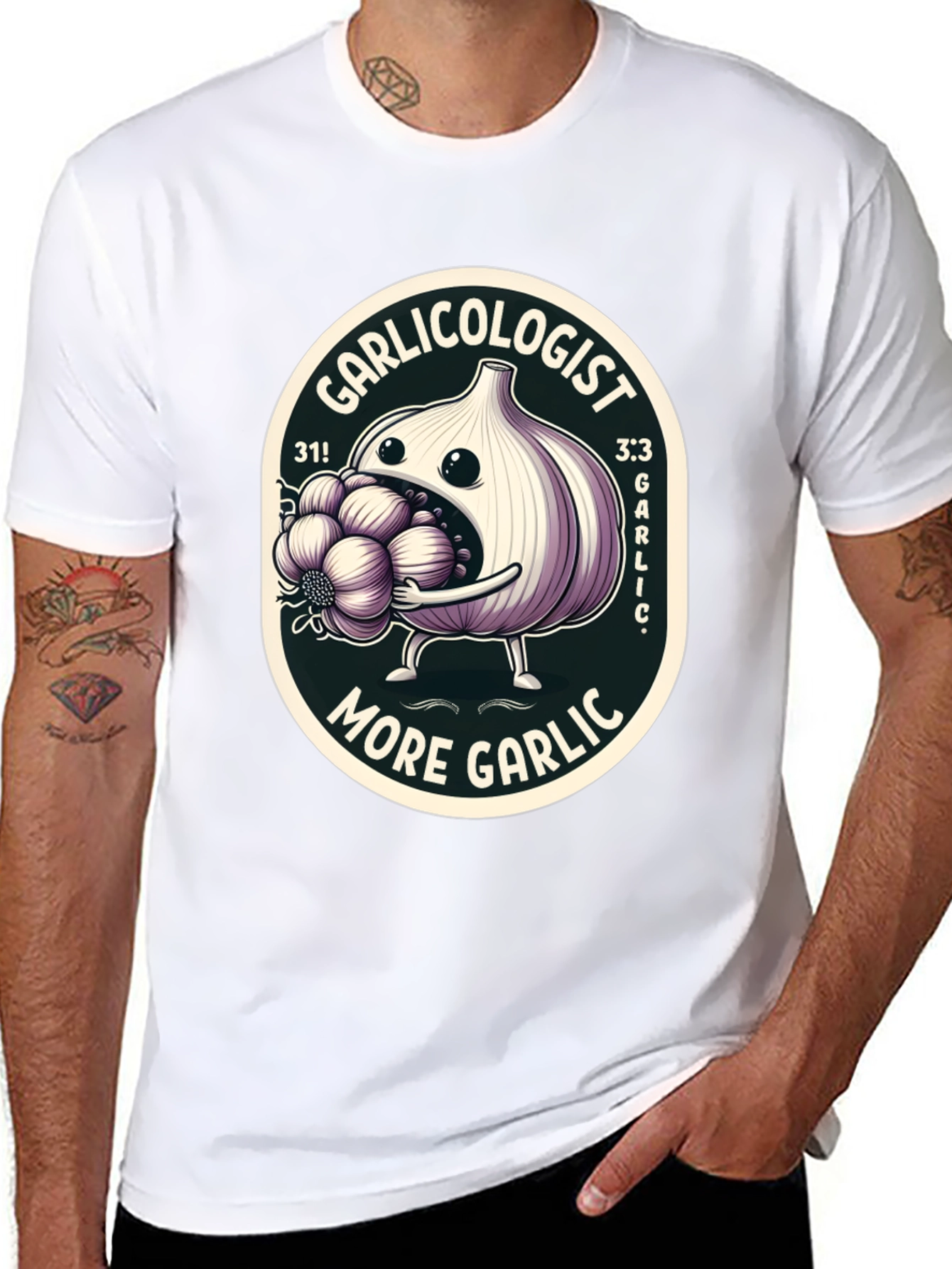 Black Garlicologist Graphic T-Shirt - More Garlic! view 8