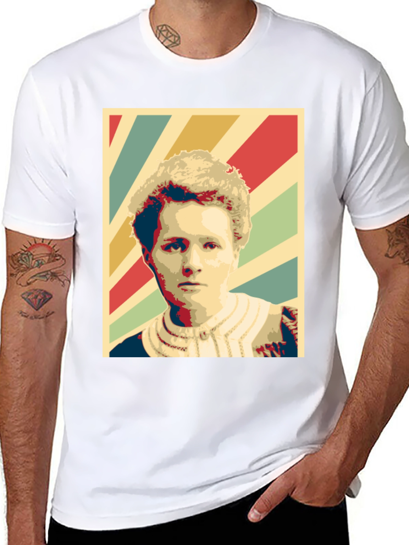 Black Retro Portrait Graphic T-Shirt - Unisex Fashion Tee view 8