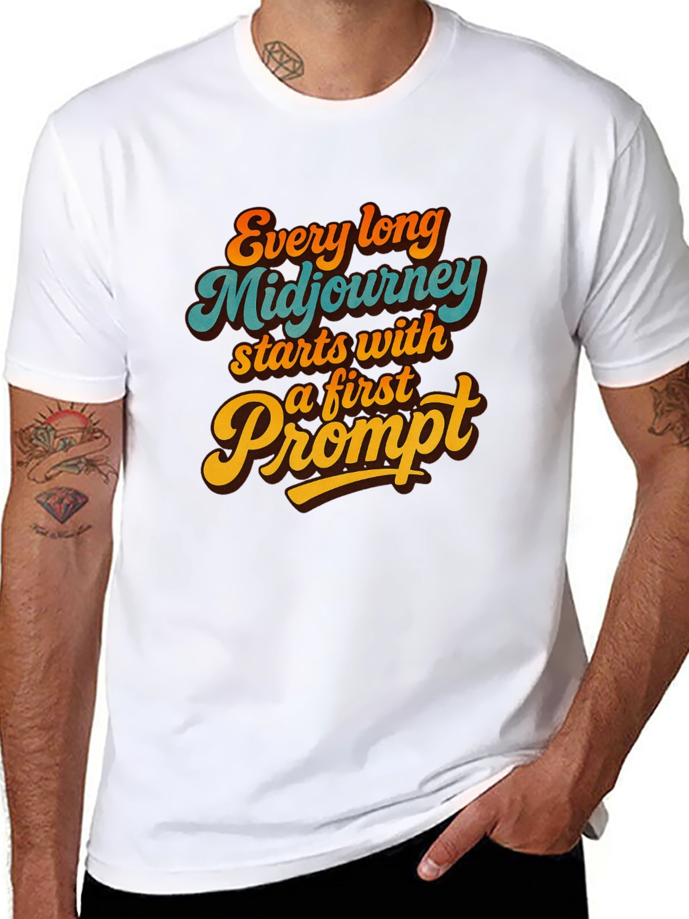 Midjourney Prompt Graphic Tee - Every Long Journey - 8