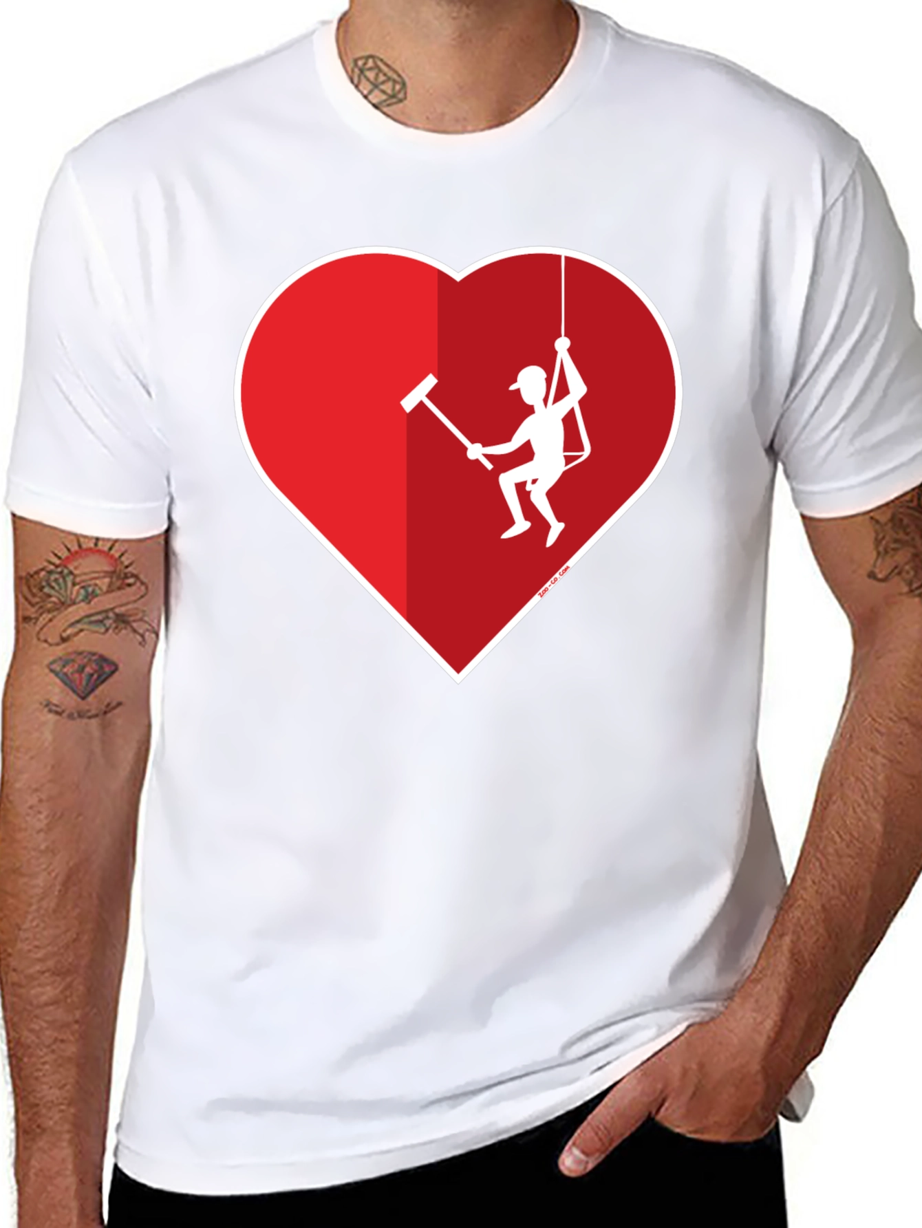 Black Heart Window Washer Graphic Tee view 8