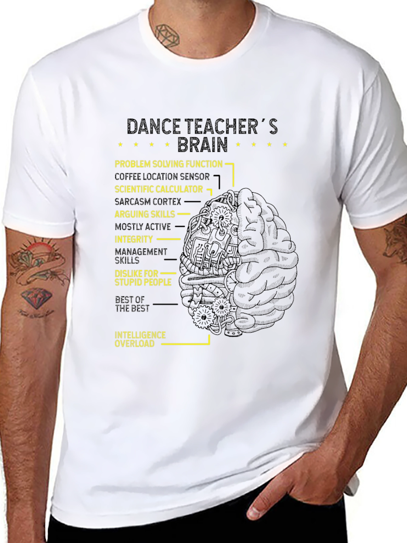 Black Dance Teacher's Brain T-Shirt view 8