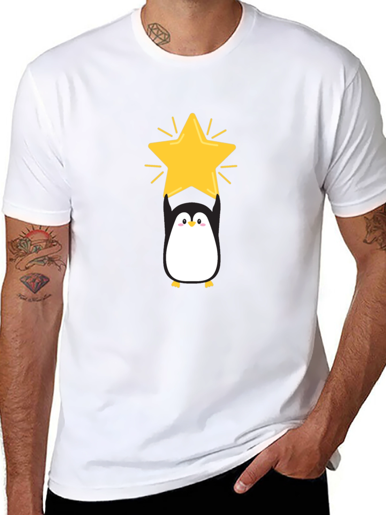 Black Penguin Star Black T-Shirt view 8