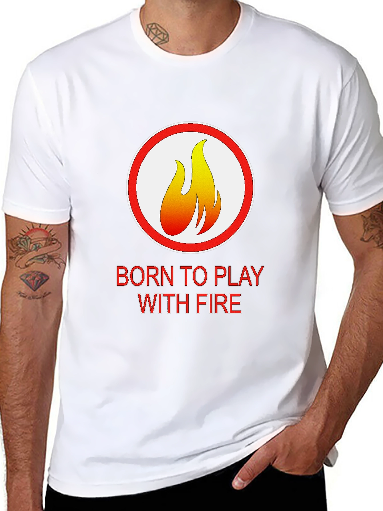 Black Born to Play With Fire Graphic Tee view 8