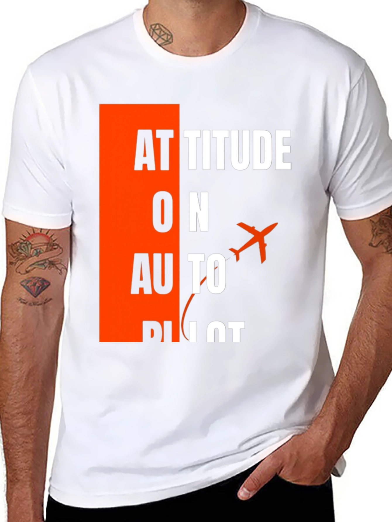 Black Attitude on Autopilot Black T-Shirt - Aviation Enthusiast view 8