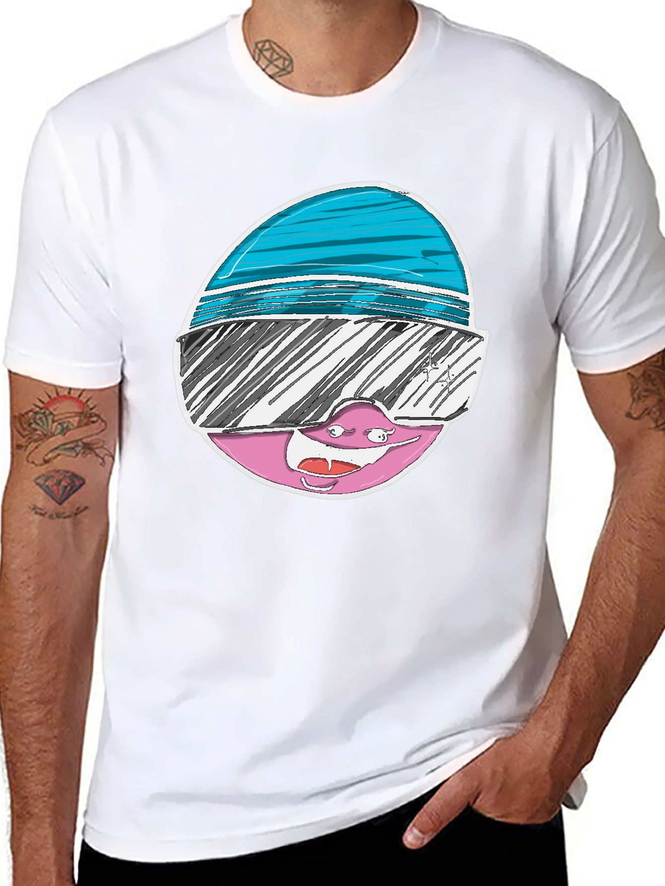 Black Cartoon Character Graphic Tee view 8