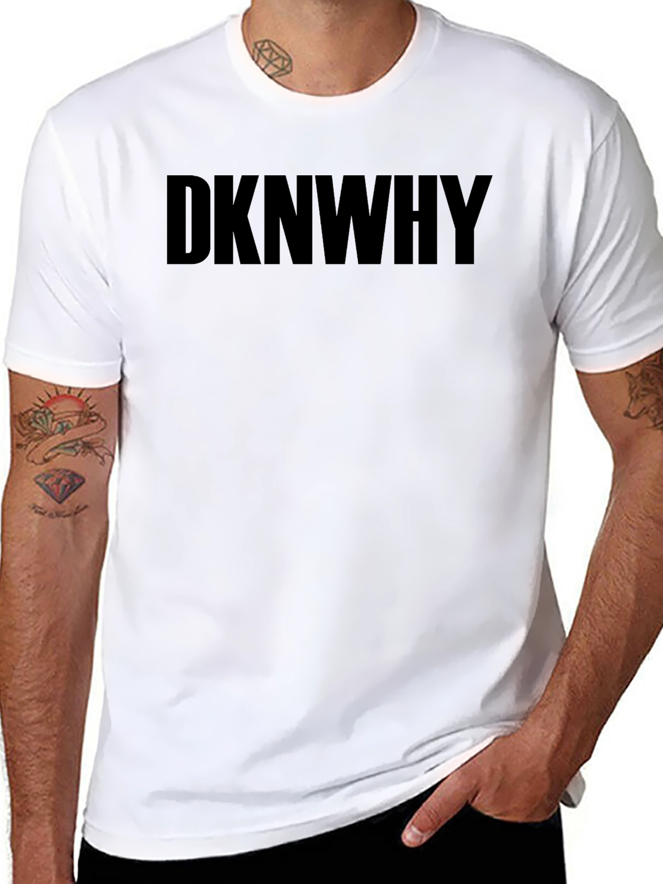 Black DKNWHY Black Graphic Tee - Men's Stylish Casual T-Shirt view 8