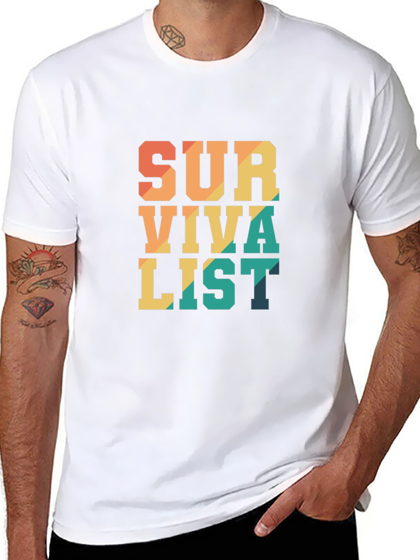 Black Survivalist Graphic Tee - Black view 8