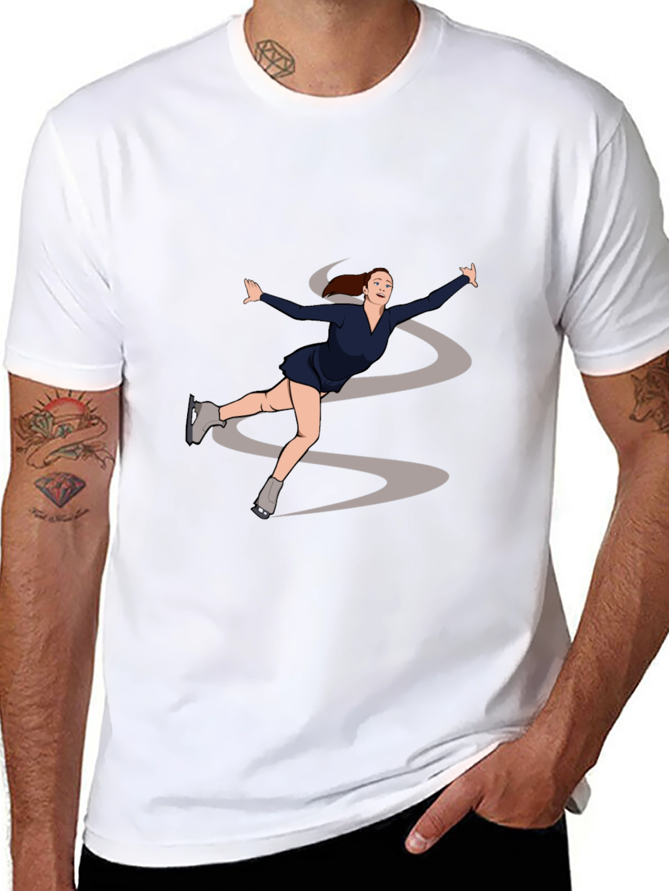 Black Figure Skating Graphic Tee - Black view 8