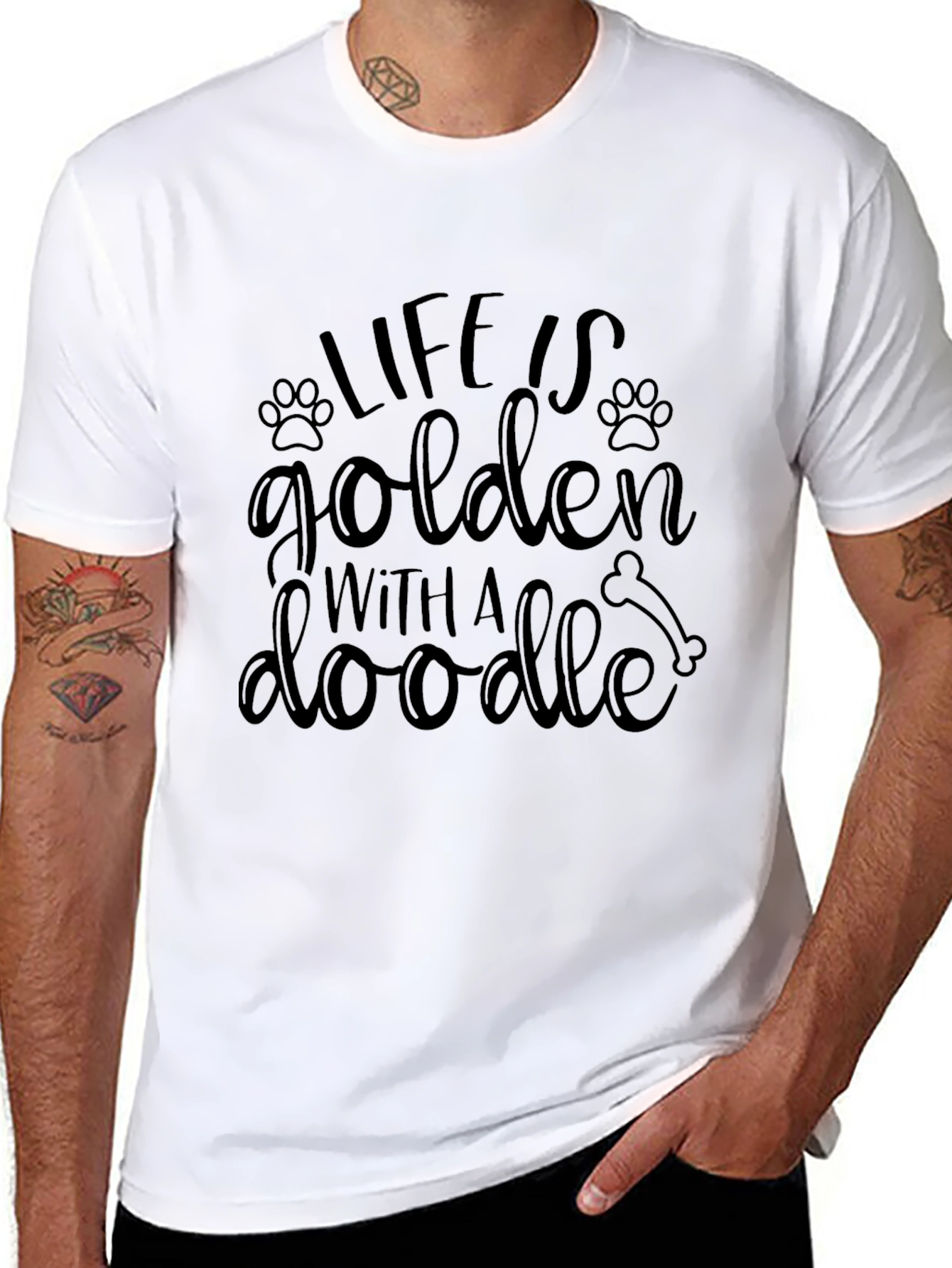 Black Life is Golden With a Doodle Dog T-Shirt view 8