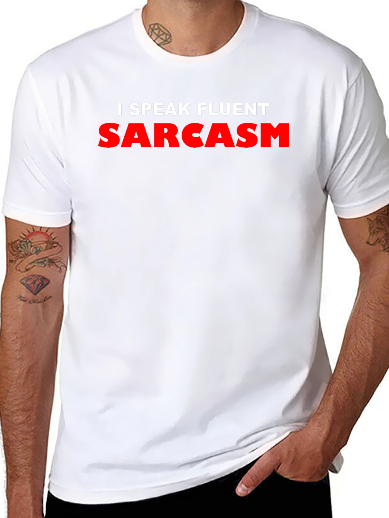 Black I Speak Fluent Sarcasm Graphic T-Shirt - Black view 8