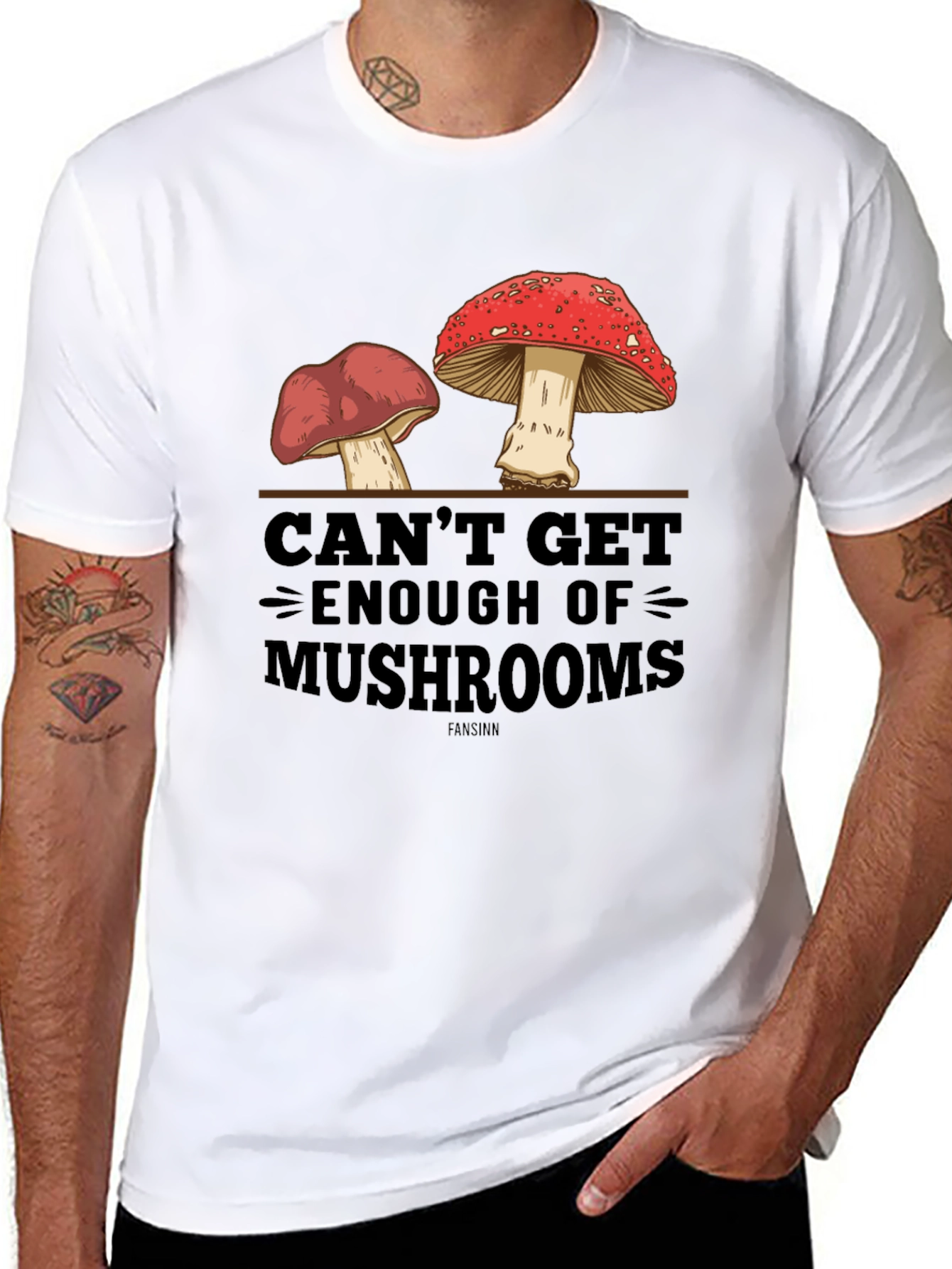 Black Mushroom Graphic T-Shirt - Unique Design view 8