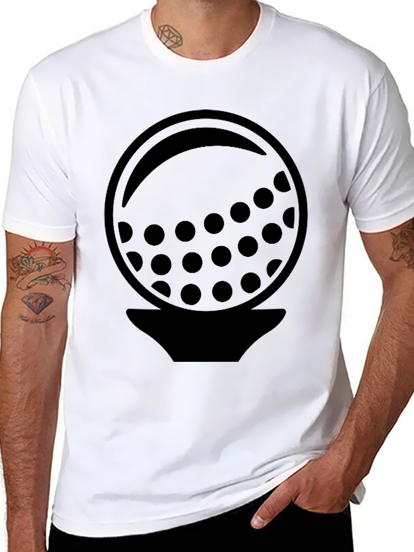Black Golf Ball Graphic Tee - Stylish Golfer Shirt view 8
