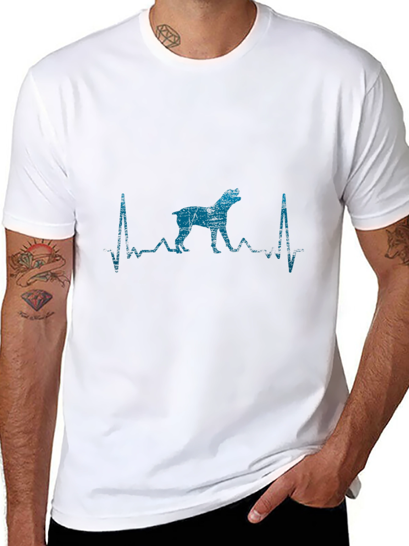 Black Dog Heartbeat Graphic Tee - Black view 8
