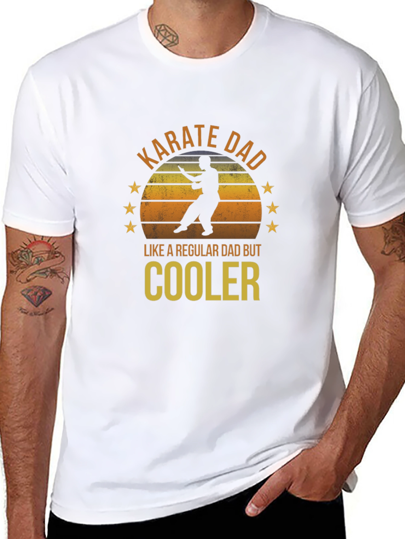 Black Karate Dad T-Shirt - Cool Father's Day Gift view 8