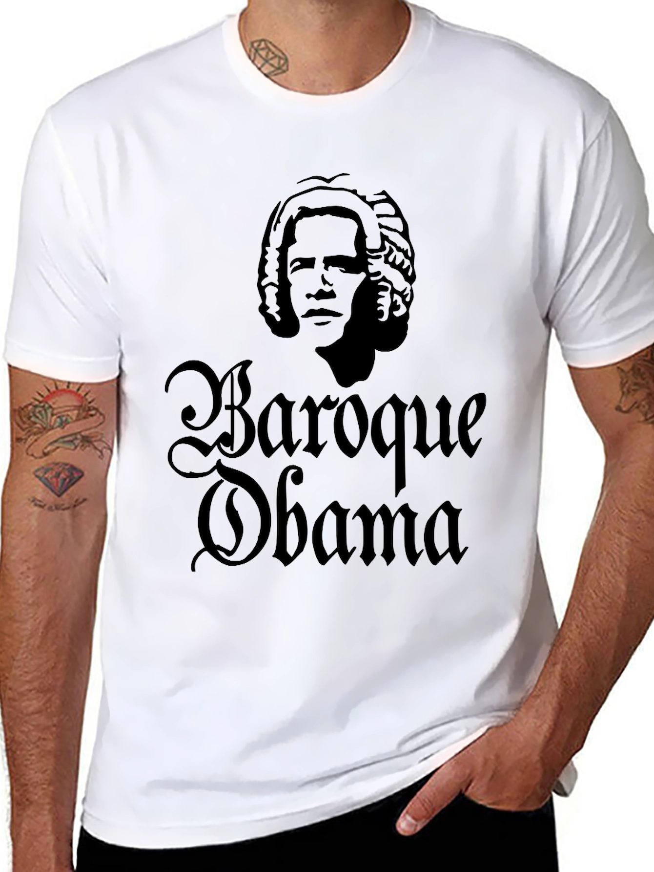 Black Baroque Obama Graphic T-Shirt - Stylish & Unique! view 8