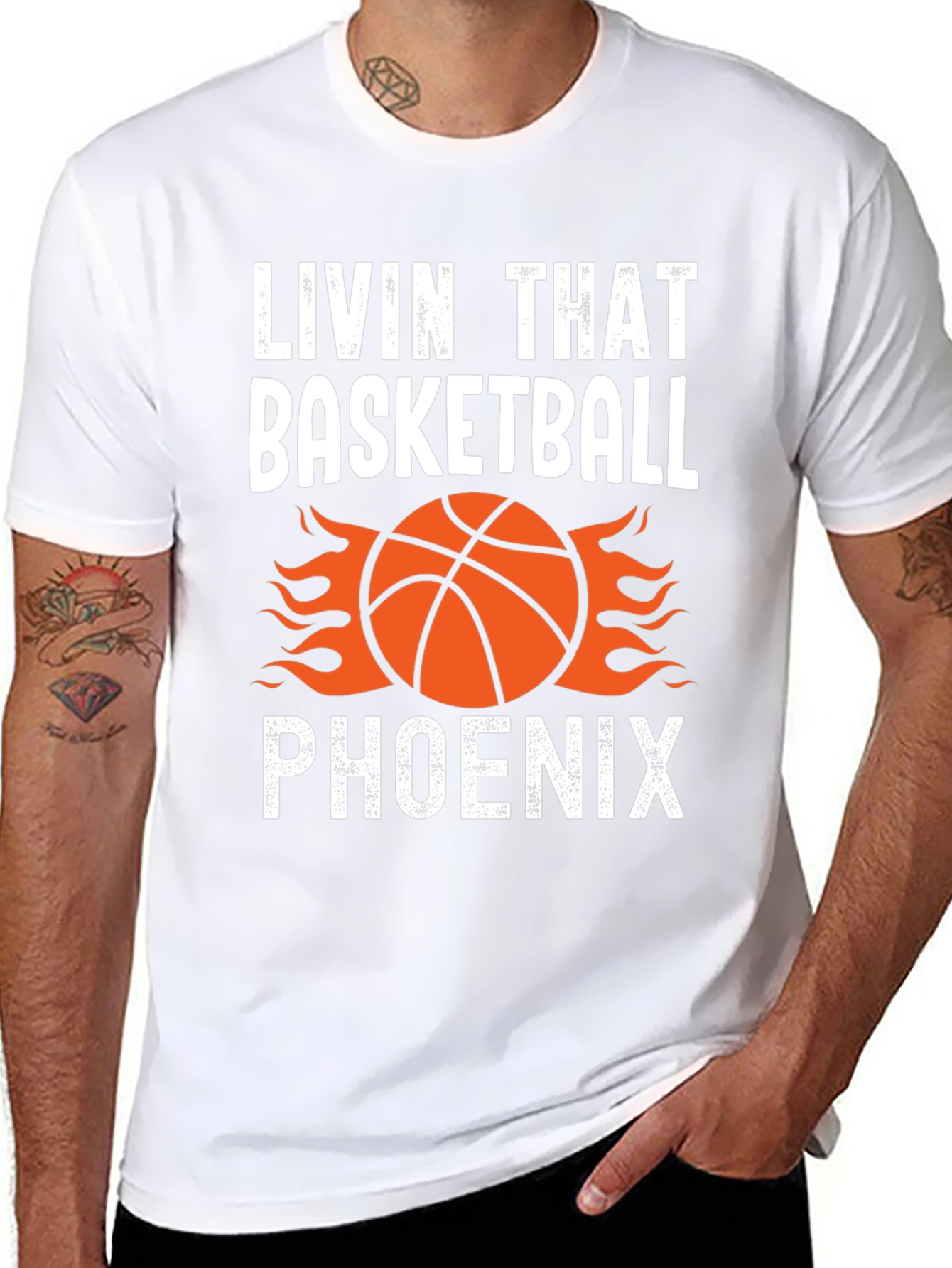 Black Livin' That Basketball Phoenix Graphic Tee view 8