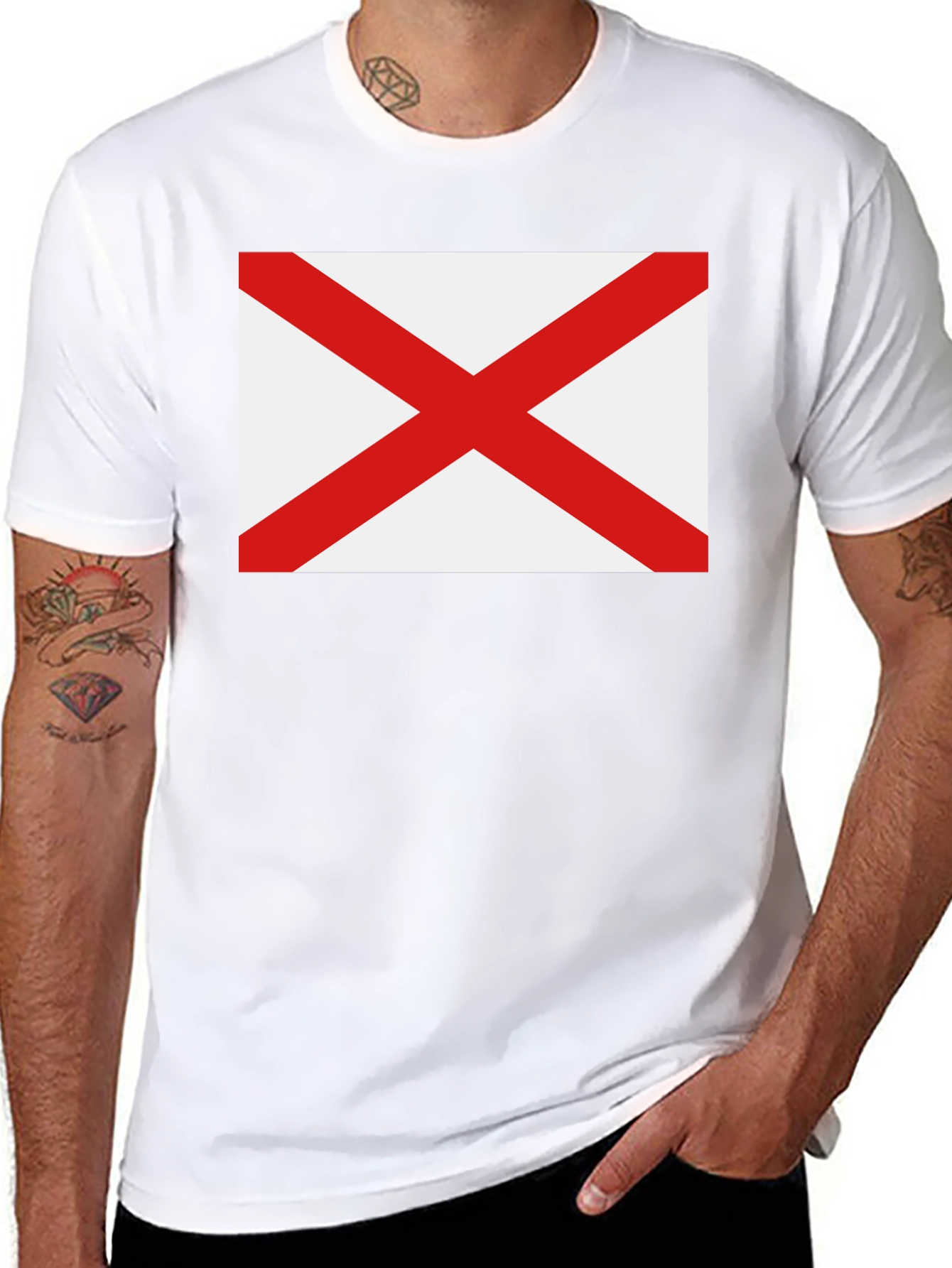 Black Alabama Flag Graphic T-Shirt - Black view 8