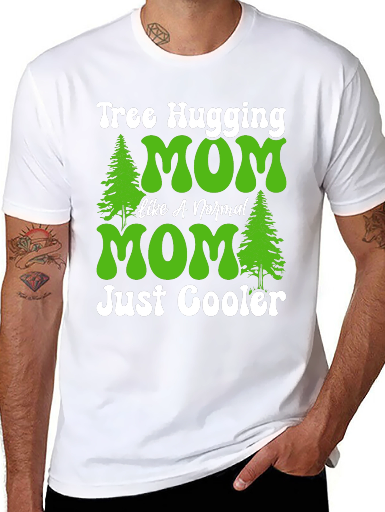 Black Tree Hugging Mom T-Shirt - Just Cooler view 8