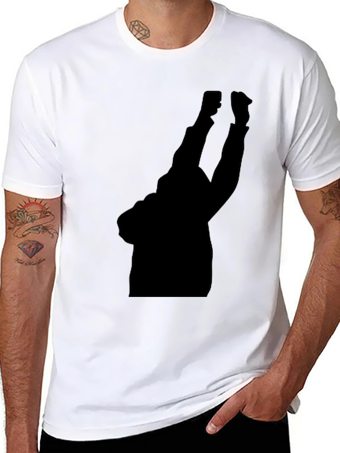 Black Silhouette Graphic Tee - Black Comfort Fit Shirt view 8