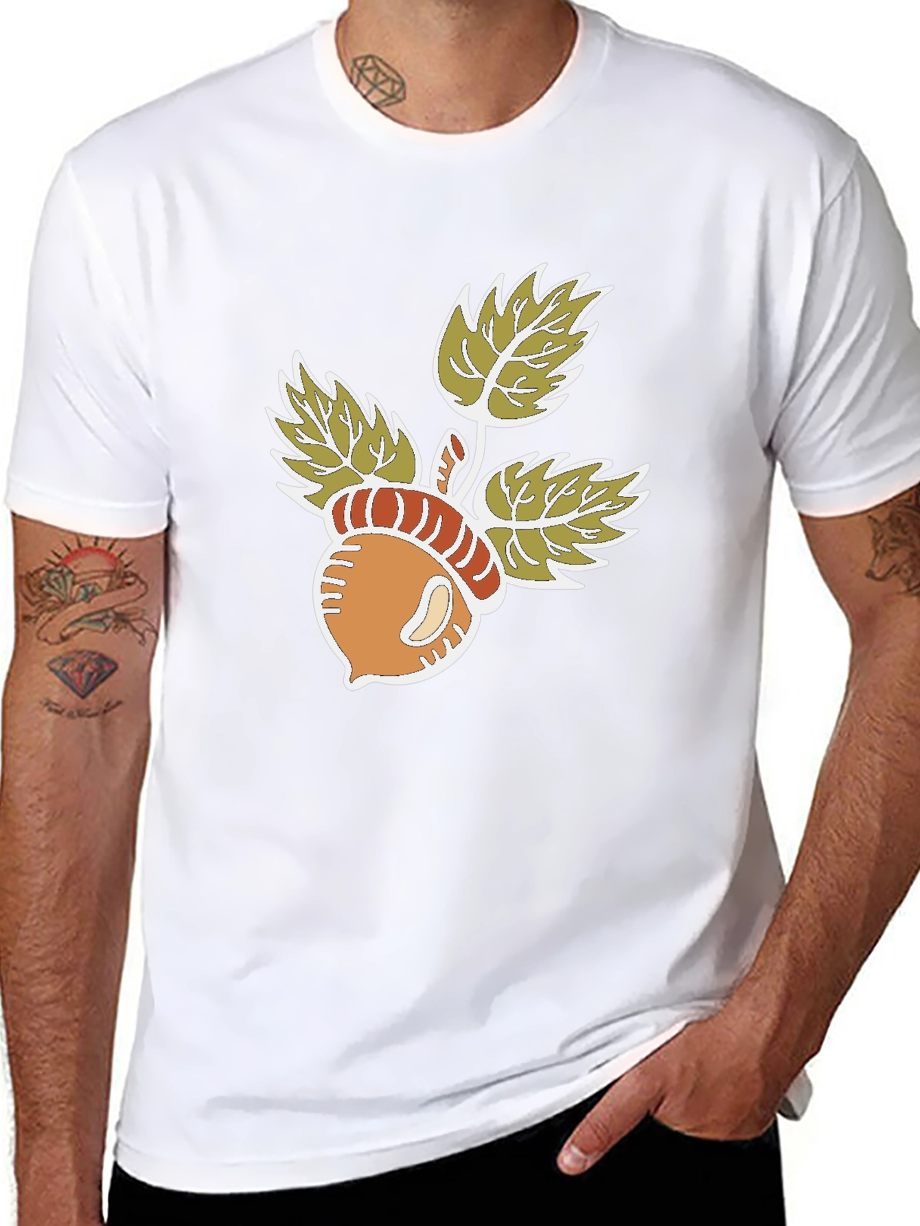 Acorn & Leaves Graphic T-Shirt - 8
