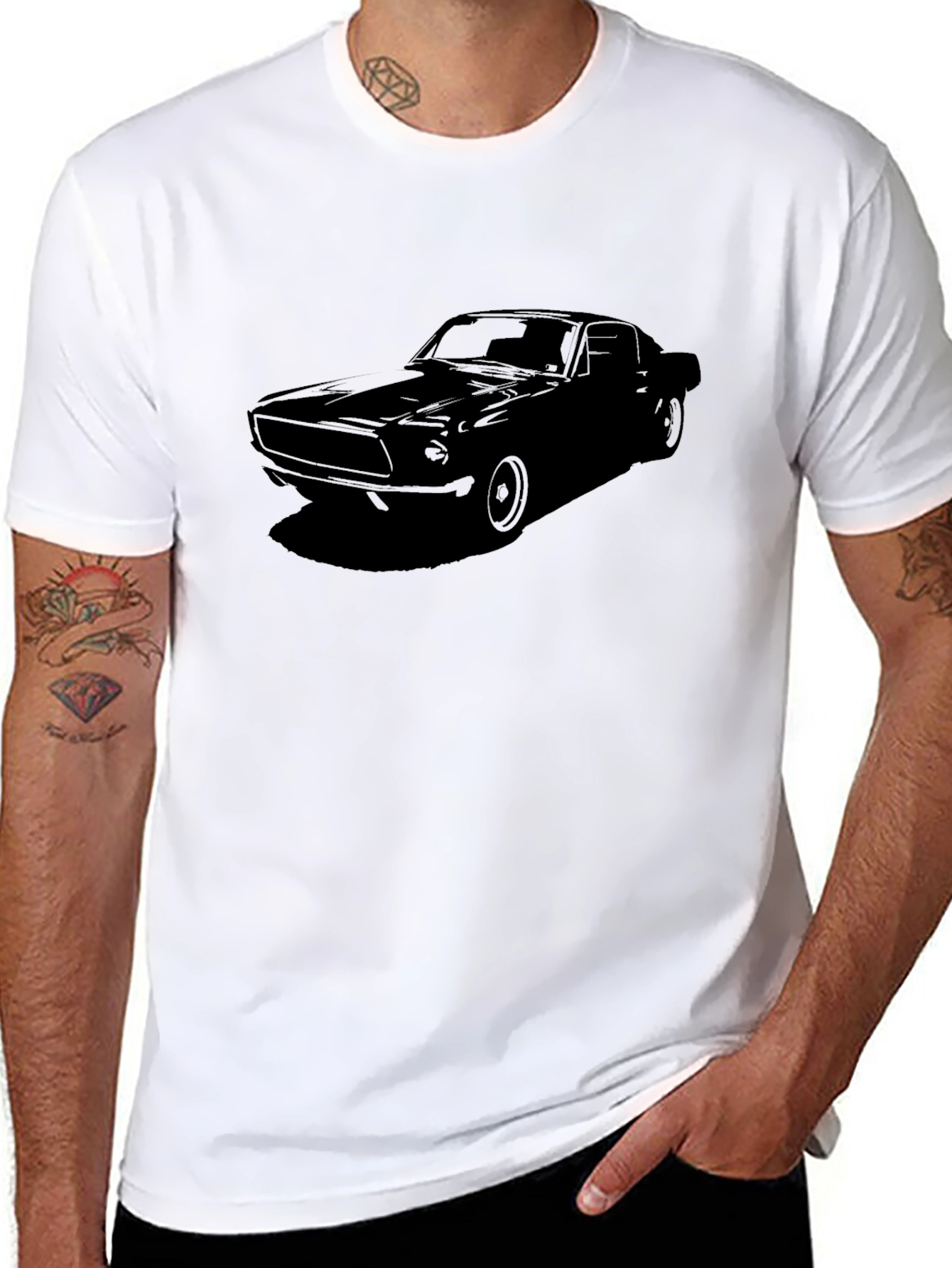 Black Classic Car Graphic Tee - Black view 8